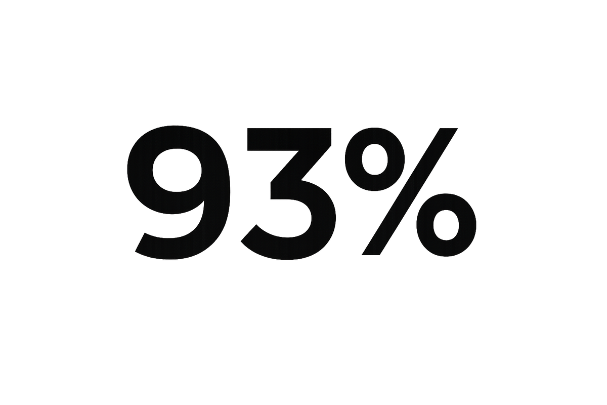 93% ICON. COLOR: #000000. NO BACKGROUND. NO BORDER. TYPOGRAFY: MONTSERRAT